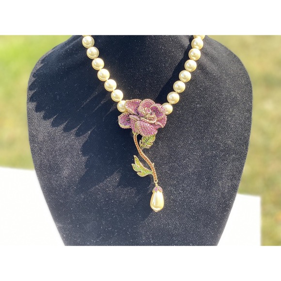 Authentic NWT Heidi Daus "Briar Rose" Beaded and Crystal Necklace - Picture 6 of 11